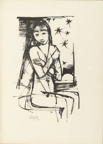 Plate 10 (folio 19) from Liebesgedichte (Love Poems) by Karl Hofer, illustrated book, 1922