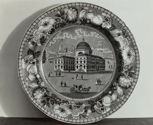 Plate - "Exchange, Baltimore" by Helmut Hiatt, index of american design, 1936