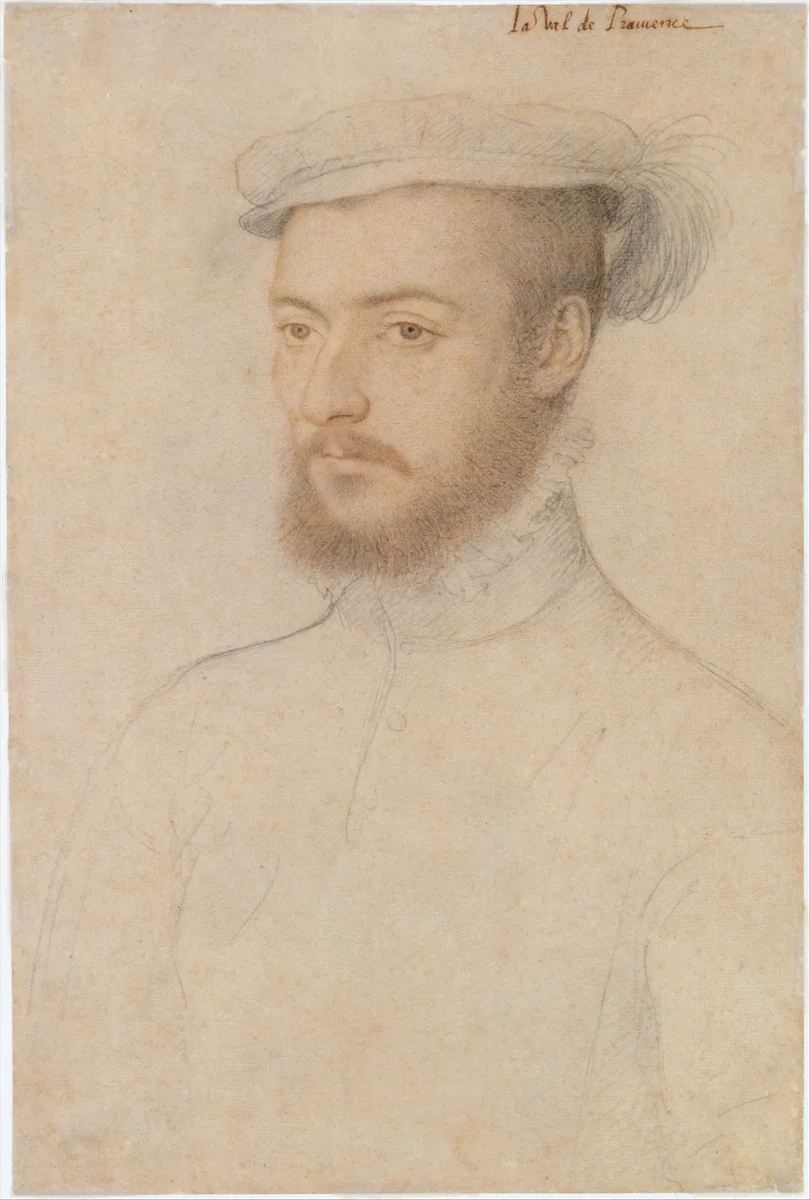 Portrait of La Val de Pramence by François Clouet, drawing, 1522-1600