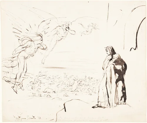 Scene from the Inferno (canto IX) by William Etty, drawing, 1787-1849