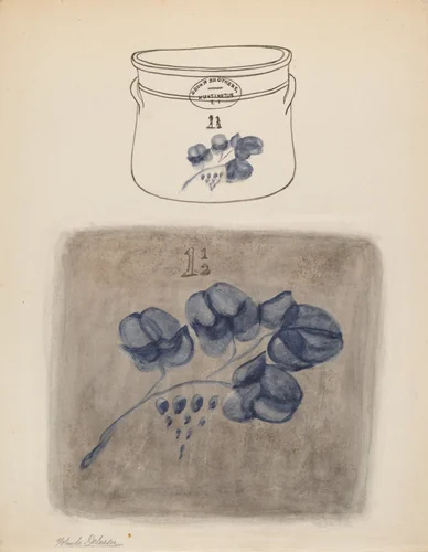 Crock by Yolande Delasser, index of american design, 1937