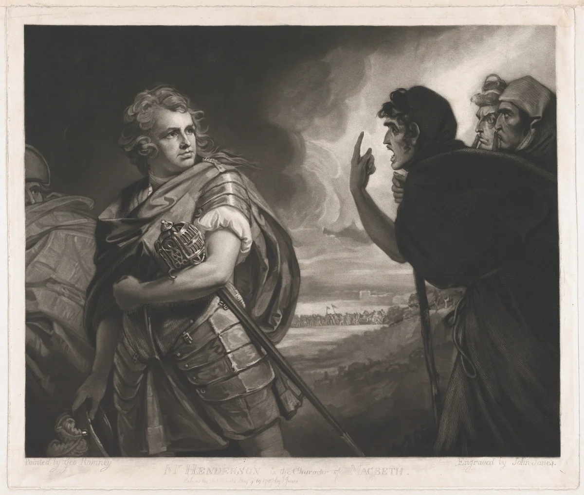 Mr. Henderson in the Character of Macbeth by John Jones, print, 1787