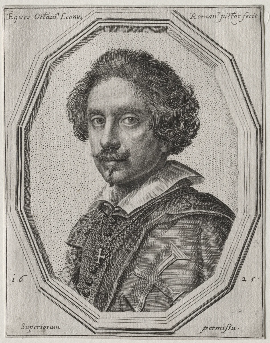 Self-Portrait by Ottavio Mario Leoni, print, 1625