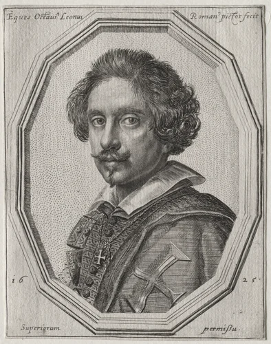 Self-Portrait by Ottavio Mario Leoni, print, 1625