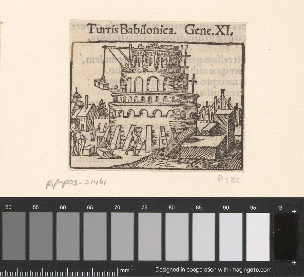 Bouw van de toren van Babel by anonymous, print, 1530-1533