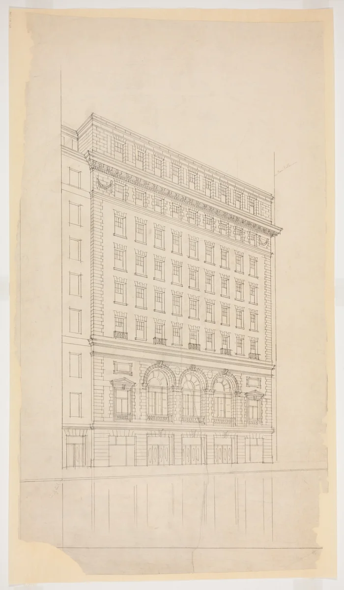 Orchestra Hall, Chicago, Illinois, Perspective Study by D.H. Burnham & Company, drawing, 1907