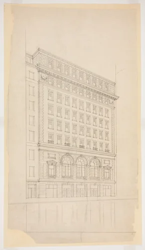 Orchestra Hall, Chicago, Illinois, Perspective Study by D.H. Burnham & Company, drawing, 1907