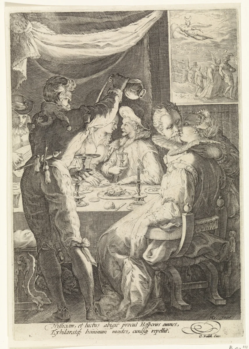 De avond by Jan Saenredam, print, 1670-1726