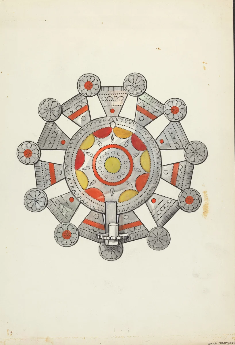 Cut Tin Candle Holder by Dana Bartlett, index of american design, 1935-1942