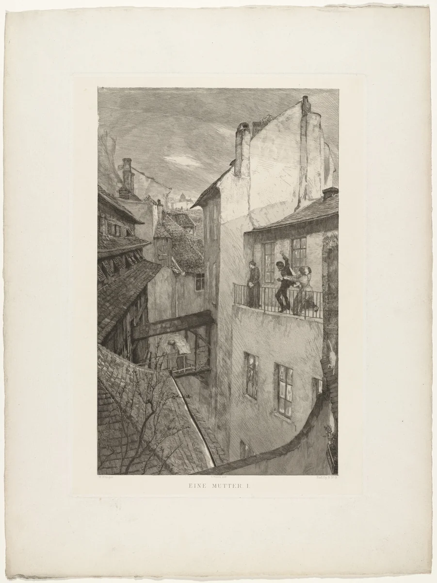 A Mother I from Dramas, Opus IX by Max Klinger, print, 1883