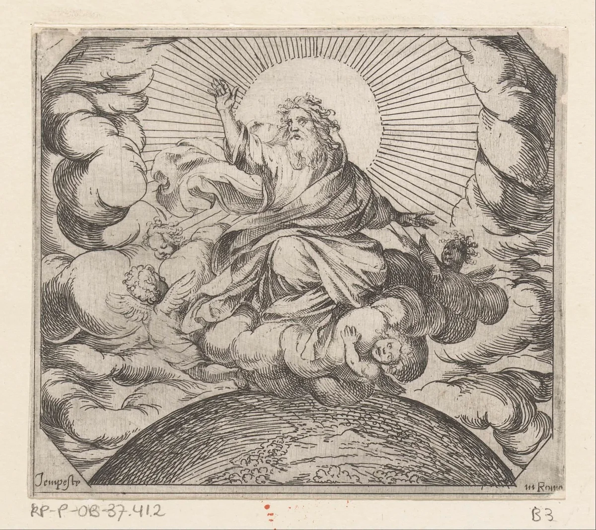 God scheidt land en water by Unknown, print, 1565-1630