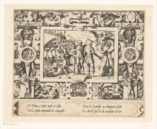Jason en de Argonauten gaan aan boord van de Argo by Unknown, print, 1563