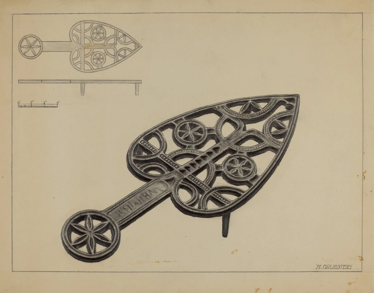 Pa. German Flat-iron Holder by Milton Grubstein, index of american design, 1936