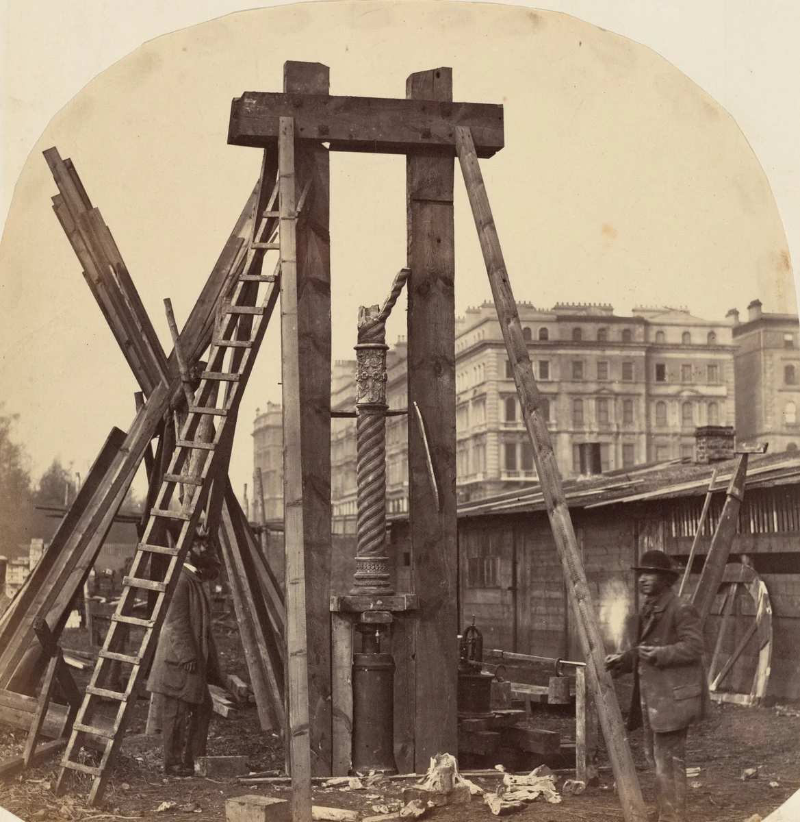 Construction of the 1862 International Exhibition at South Kensington by B. L. Spackman, photograph, 1862