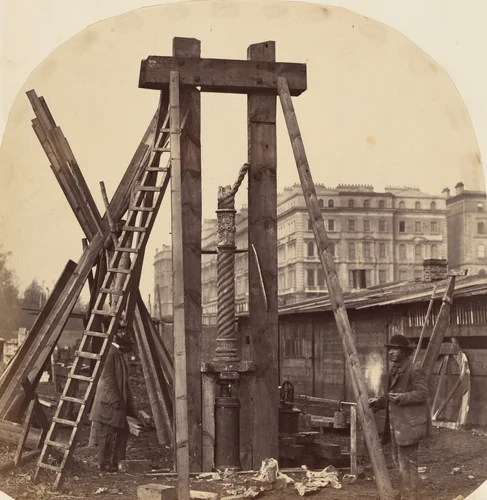 Construction of the 1862 International Exhibition at South Kensington by B. L. Spackman, photograph, 1862