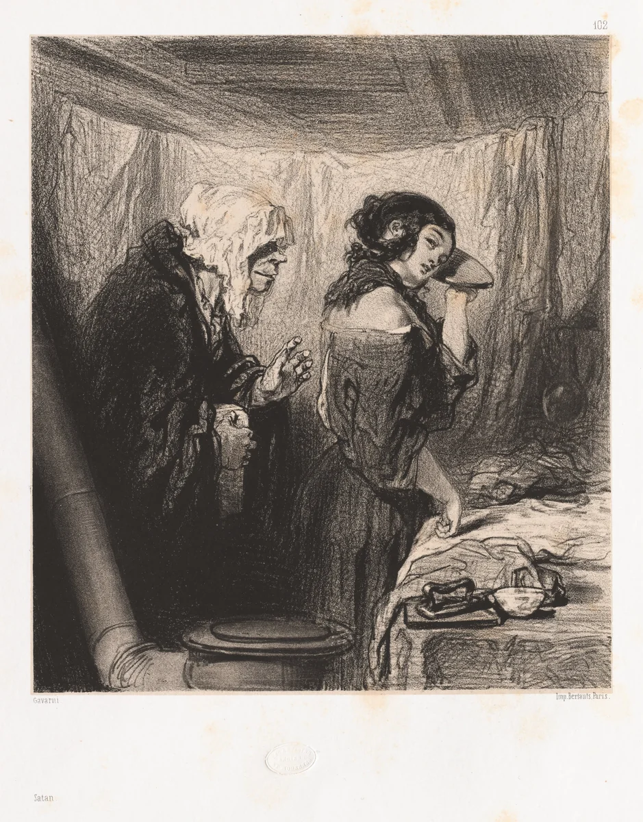 Satan by Paul Gavarni, print, 1843-1866