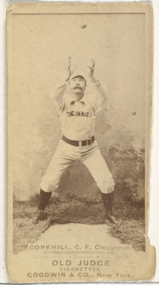 John Stewart "Pop" Corkhill, Center Field, Cincinnati, from the Old Judge series (N172) for Old Judge Cigarettes by Goodwin & Company, photograph, 1887-1890