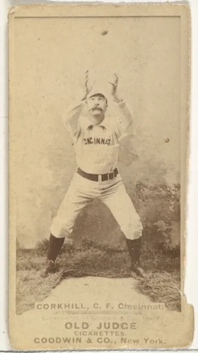 John Stewart "Pop" Corkhill, Center Field, Cincinnati, from the Old Judge series (N172) for Old Judge Cigarettes by Goodwin & Company, photograph, 1887-1890