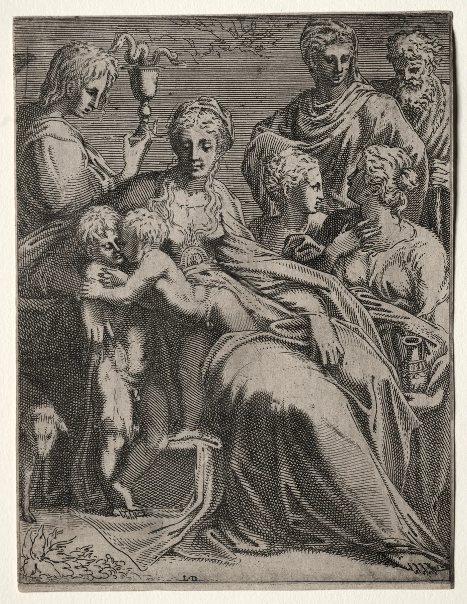 Sacred Conversation by Léon Davent, print, 1540-1549