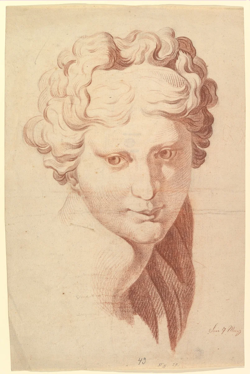 Idealized Female Head, Copied after the Antique by Johann Evangelist Kastner, drawing, 1790-1827