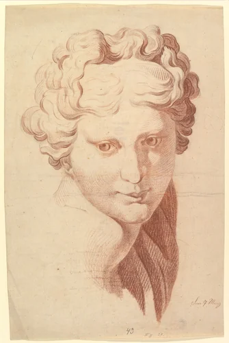 Idealized Female Head, Copied after the Antique by Johann Evangelist Kastner, drawing, 1790-1827