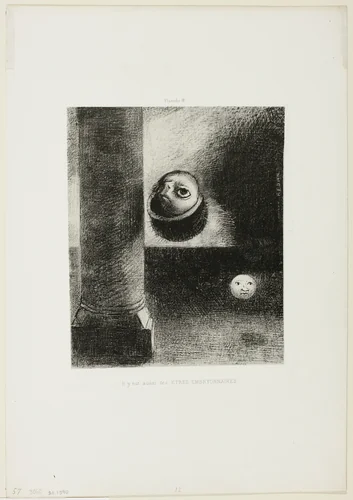 There Were Also Embryonic Beings, plate 4 of 6 by Odilon Redon, print, 1885