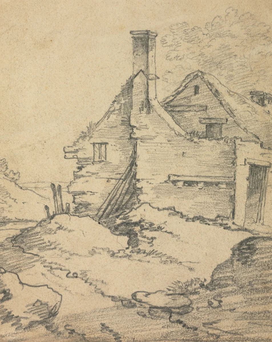 Houses in a Landscape by Benjamin Barker, drawing, 1791-1838