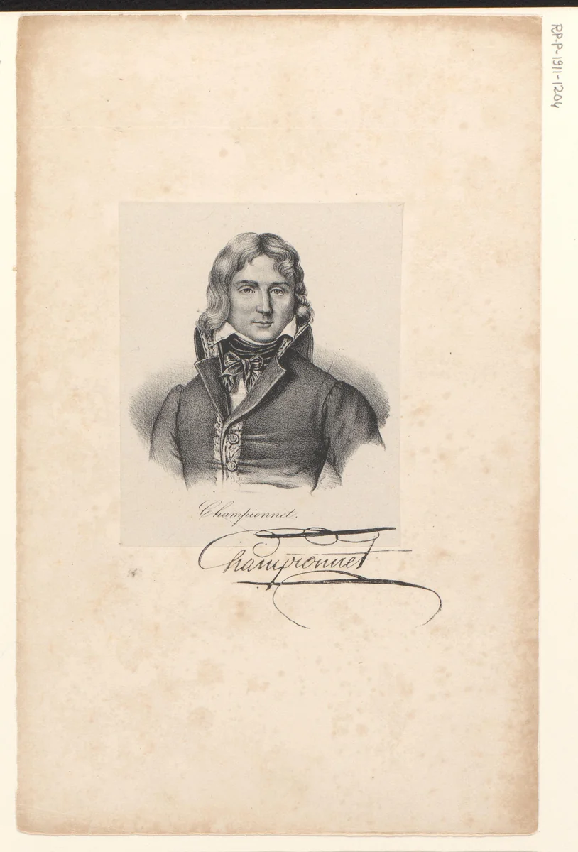 Portret van Jean-Étienne Championnet by anonymous, print, 1830-1842