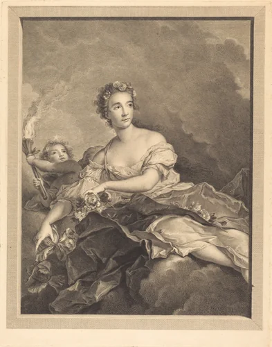 La nuit passe, l'Aurore parait by Pierre Maleuvre; Jean-Marc Nattier, print, 1740-1803