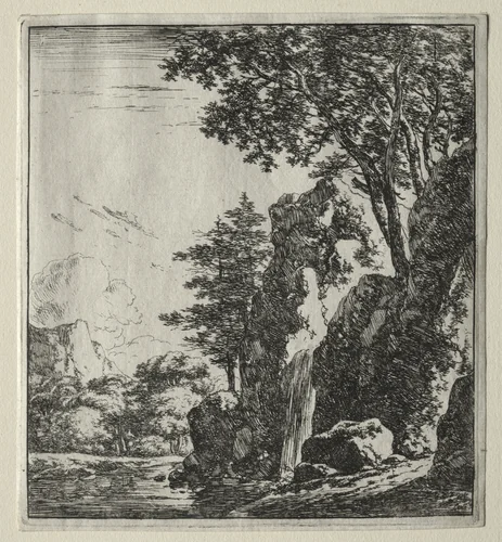 La chute d'eau by Herman Naiwincx, print, 1640-1651