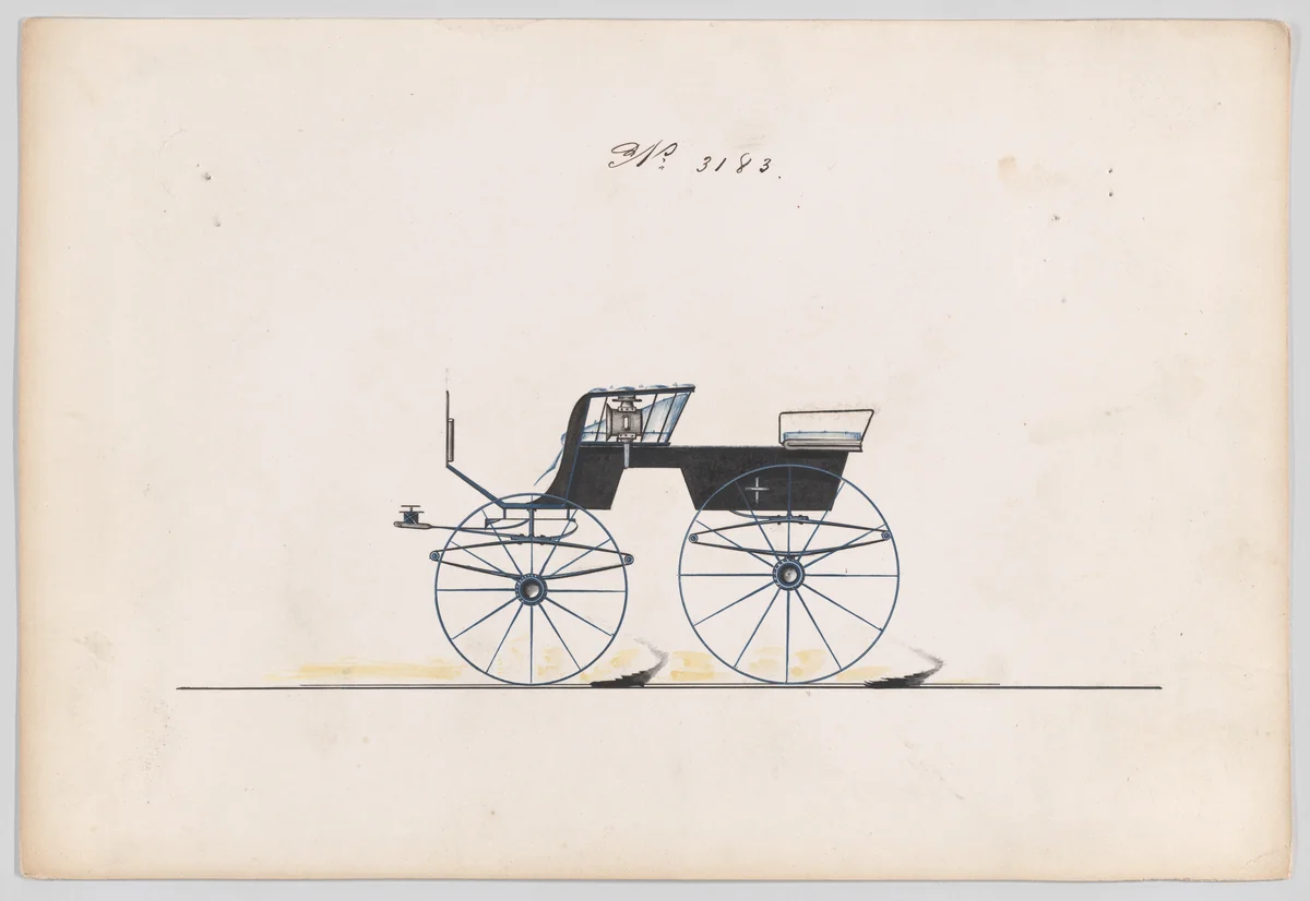 Design for T-Cart, no. 3183 by Brewster & Co., drawing, 1876