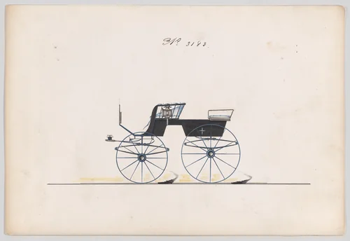 Design for T-Cart, no. 3183 by Brewster & Co., drawing, 1876