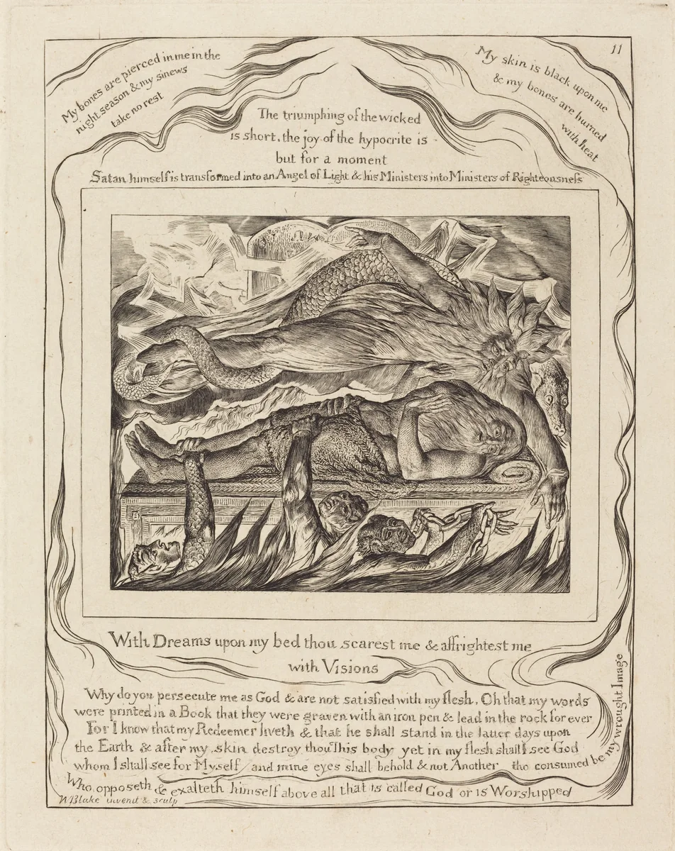 Job's Evil Dreams by William Blake, print, 1825