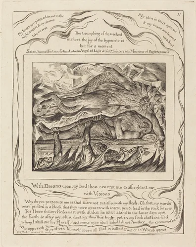 Job's Evil Dreams by William Blake, print, 1825