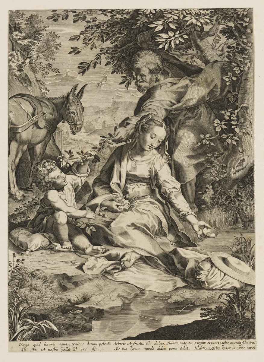 The Holy Family with the infant Saint John the Baptist, after Barocci by Johann Sebastian Müller, print, 1767