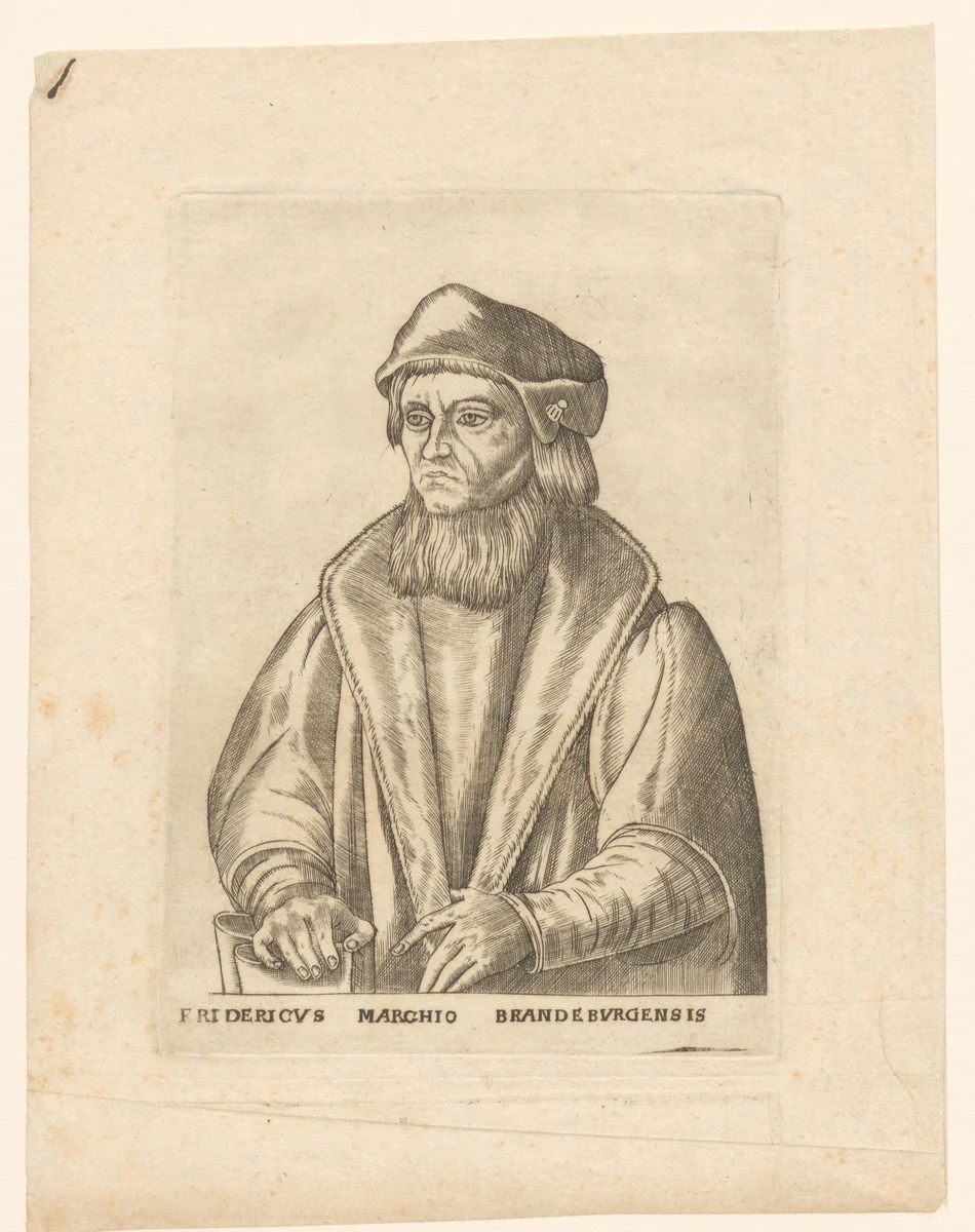 Portret van Frederik II van Brandenburg by anonymous, print, 1563-1642