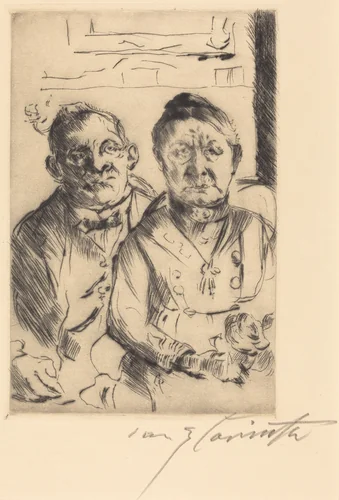 Ostpreussisches Ehepaar (Couple from East Prussia) by Lovis Corinth, print, 1916