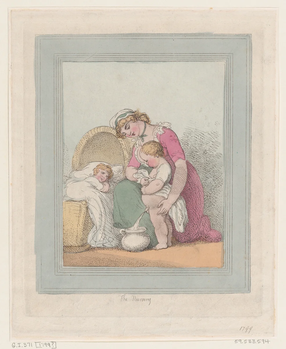 The Nursery by Thomas Rowlandson, print, 1799