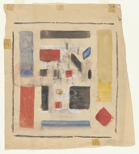 Study by Bart van der Leck, drawing, 1916