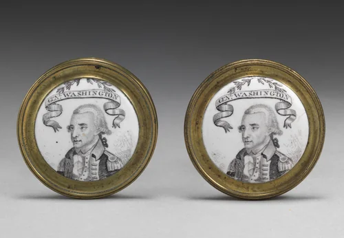 Pair of knobs depicting George Washington by Edward Savage, other, 1785-1795