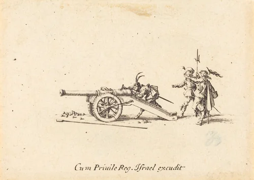 Loading the Cannon by Jacques Callot, print, 1634-1635