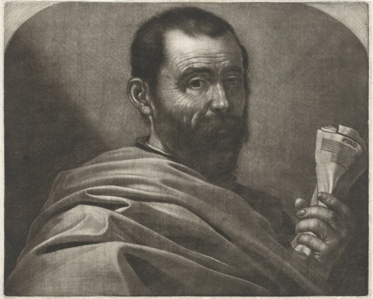 Man met een boekrol by Wallerant Vaillant, print, 1658-1677