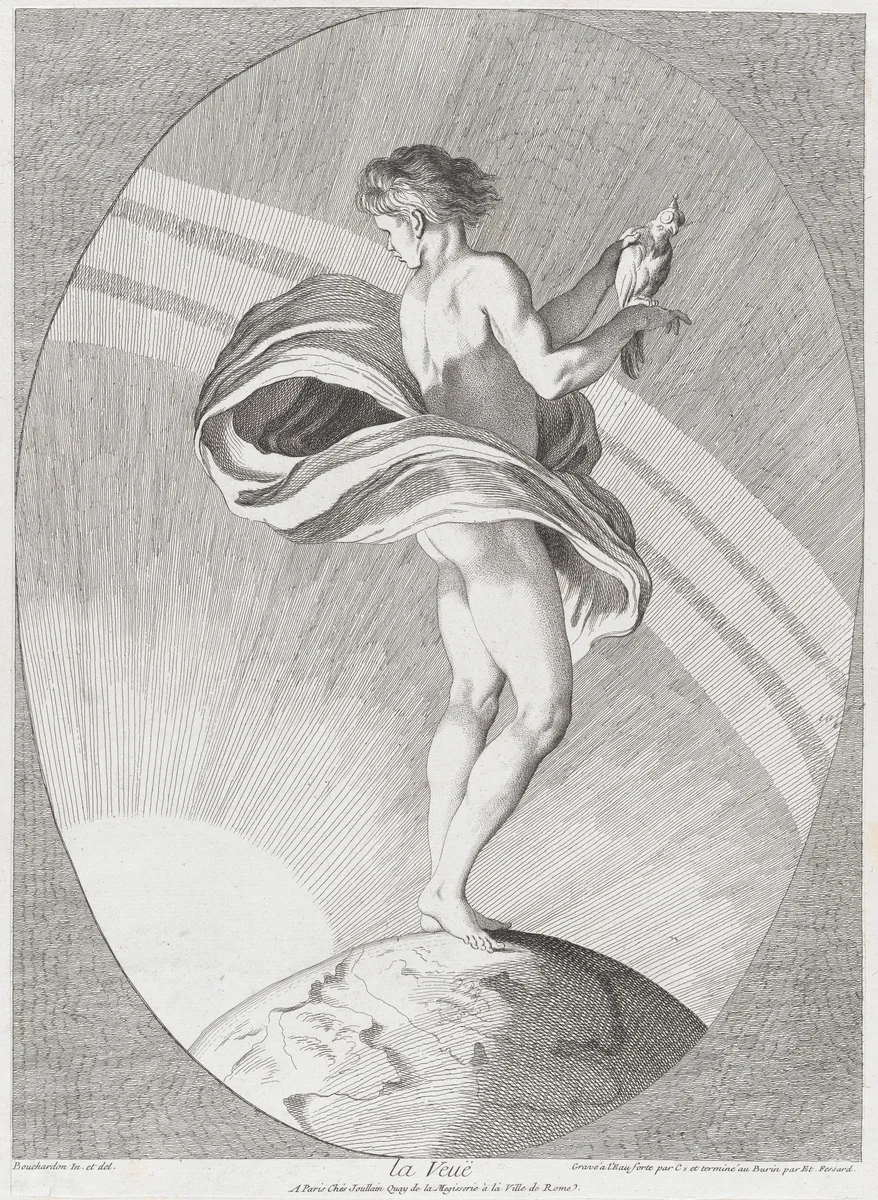 Sight, from "The Five Senses" by Anne Claude Philippe de Tubières, print, 1730-1765