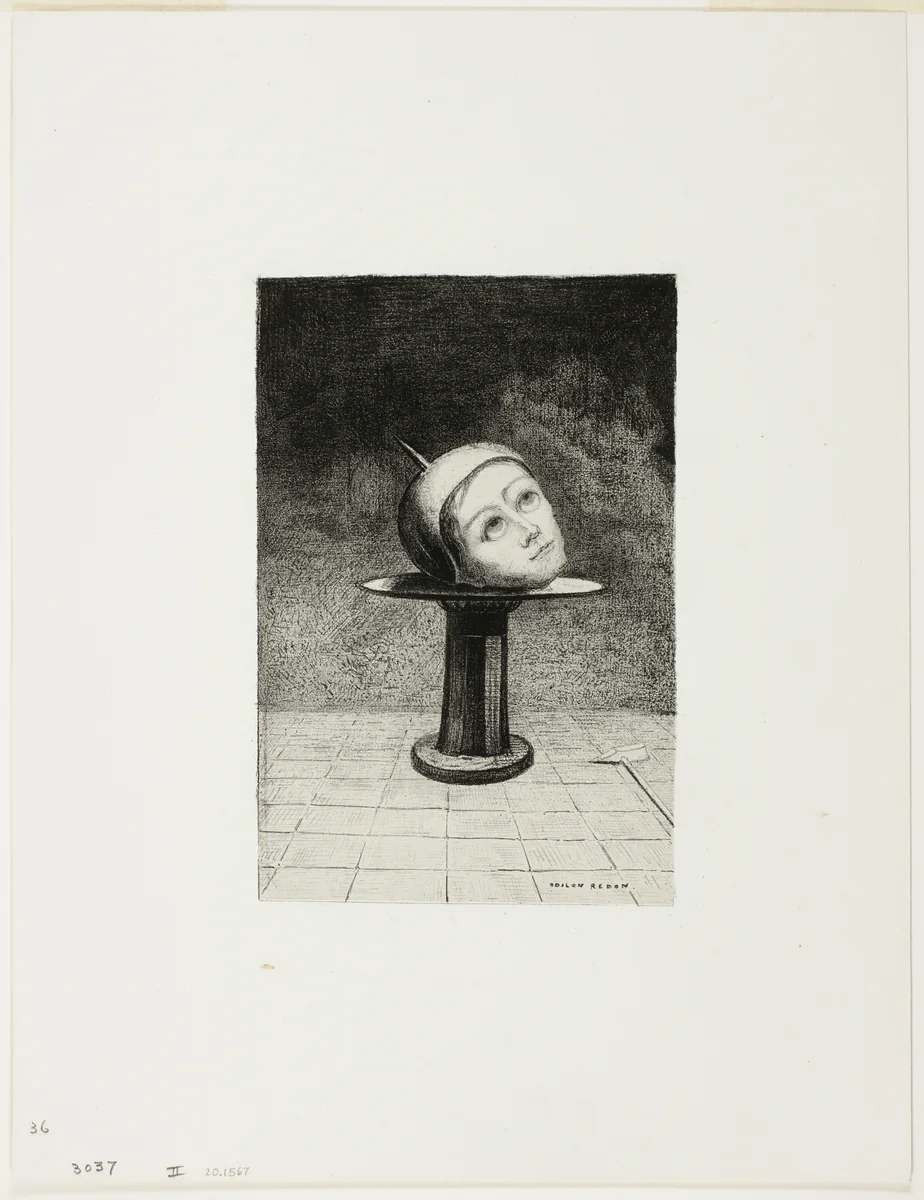 On the Dish, plate ten from In Dreams by Odilon Redon, print, 1879