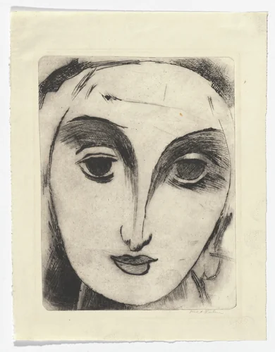Mask by Walt Kuhn, print, 1924