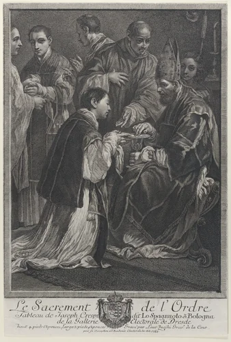 Ordination, from "The Seven Sacraments" by Lorenzo Zucchi, print, 1765