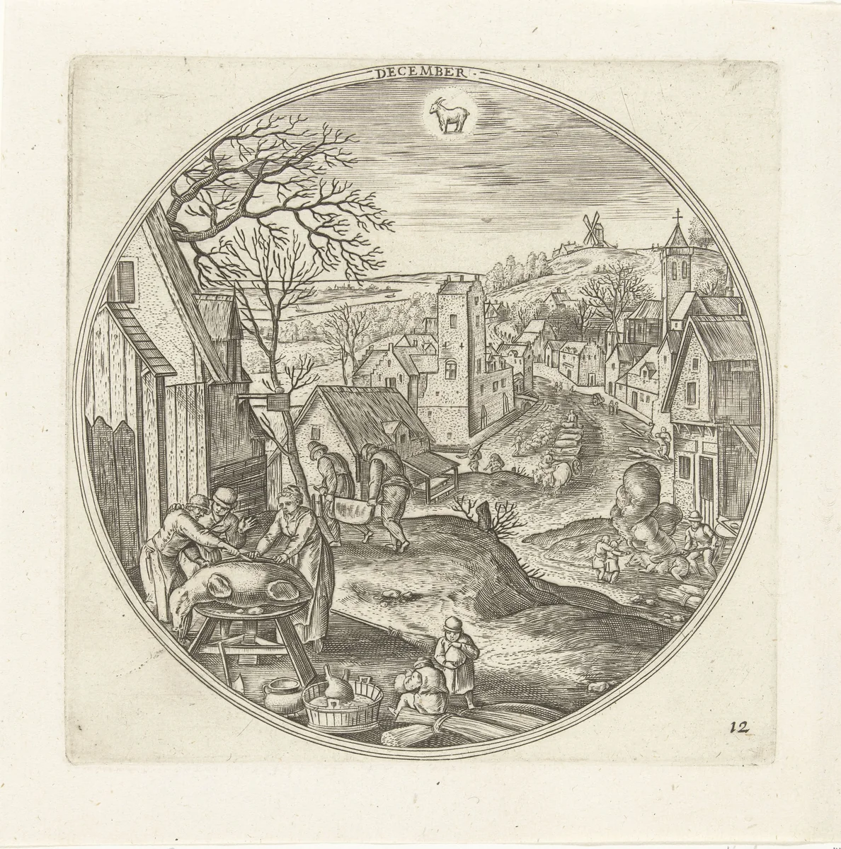 December by Adriaen Collaert, print, 1578-1582