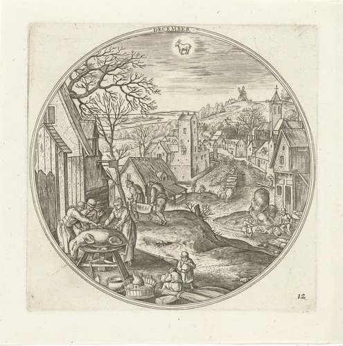 December by Adriaen Collaert, print, 1578-1582