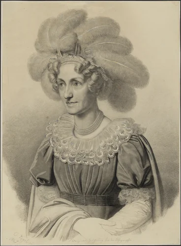 Portrait of Maria Theresia, Queen of Saxony by Carl Christian Vogel von Vogelstein, drawing, 1827