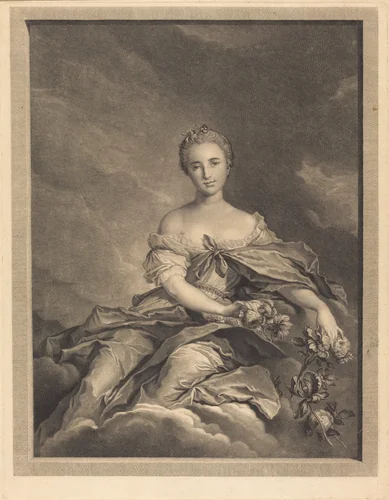 Flore a son lever by Pierre Maleuvre; Jean-Marc Nattier, print, 1740-1803